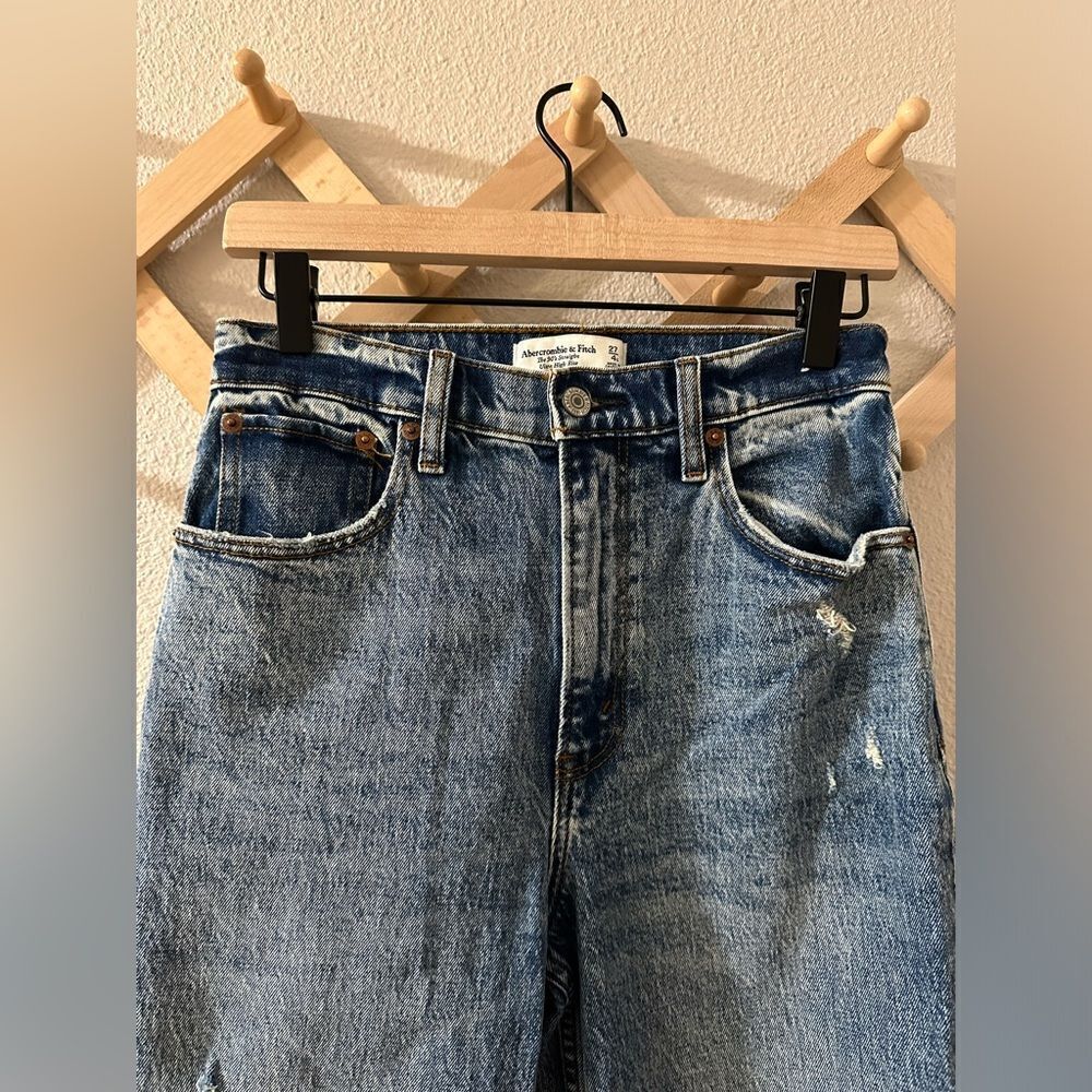 Abercrombie and Fitch 90s Ultra High Rise Straight Leg Sz 27 - Picture 4 of 8